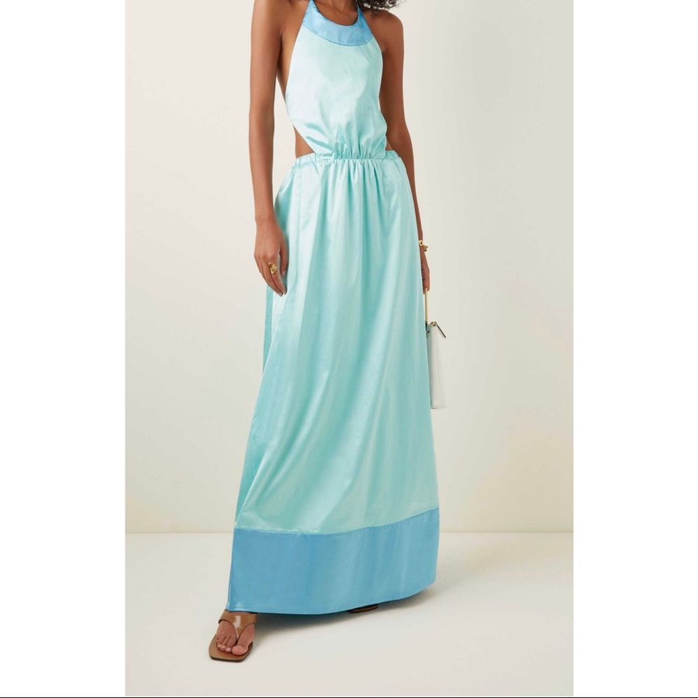STAUD Sidney Sateen Cutout Dress